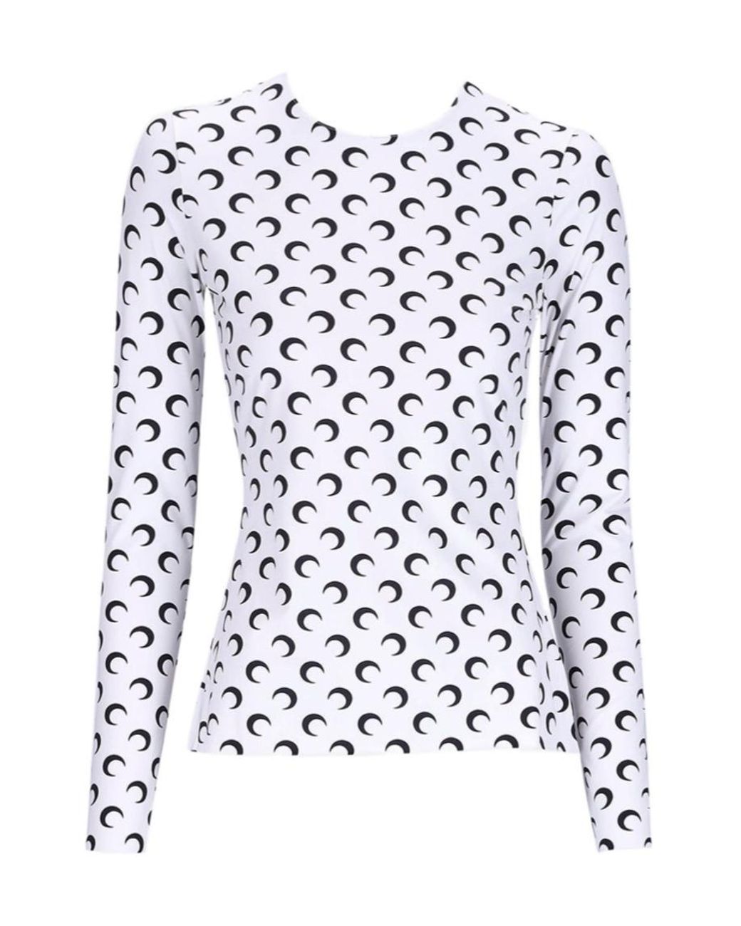 MARINE SERRE White Moon Printed Crewneck T-Shirt