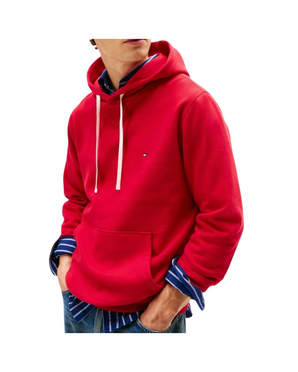 Tommy Hilfiger Red Long-Sleeve Hooded Sweatshirt for men