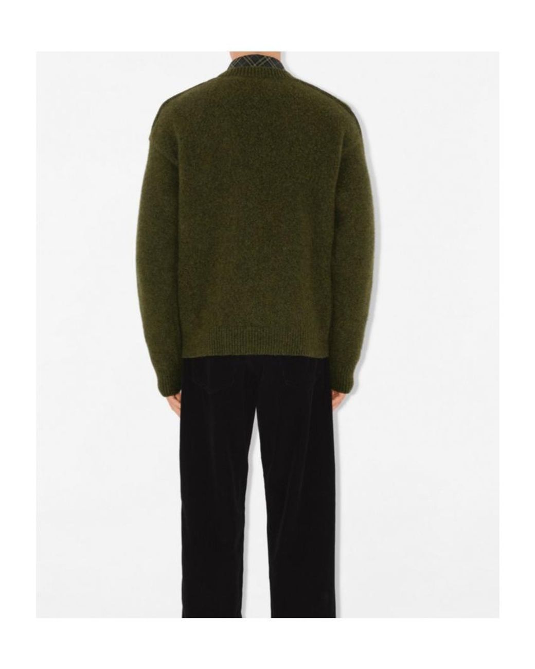 Burberry Green Long Sleeved Crewneck Knitted Jumper for men
