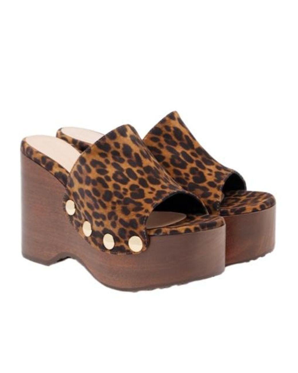 Gianvito Rossi Brown Ardéa Leopard-Print Suede Wedge Mules