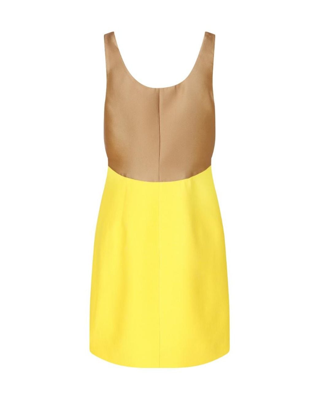 Valentino Yellow Colour-Block Sleeveless Minidress