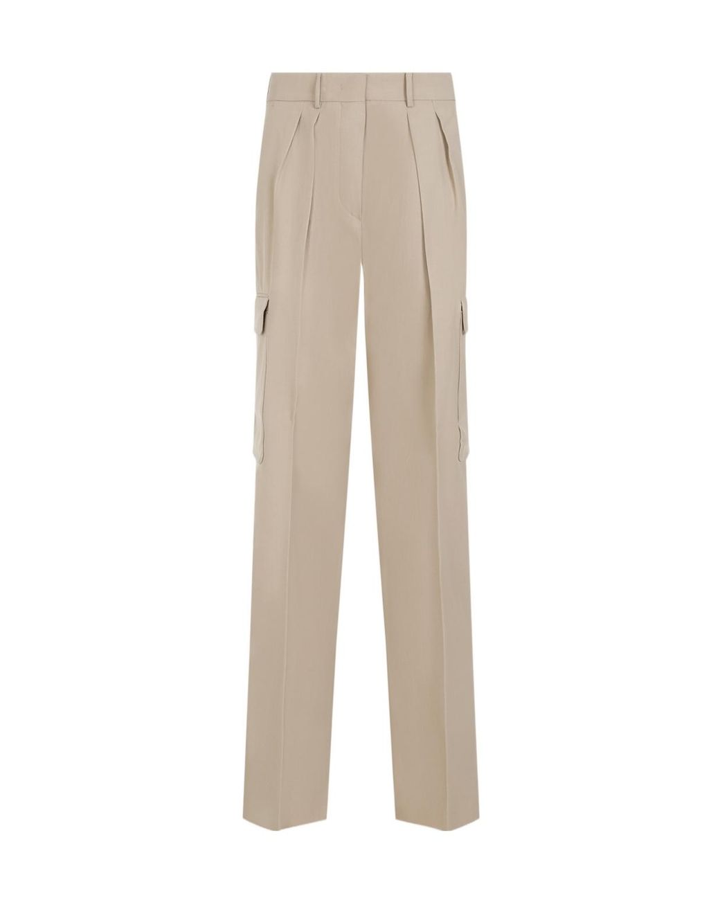 Sportmax Natural High Waist Straight Leg Trousers