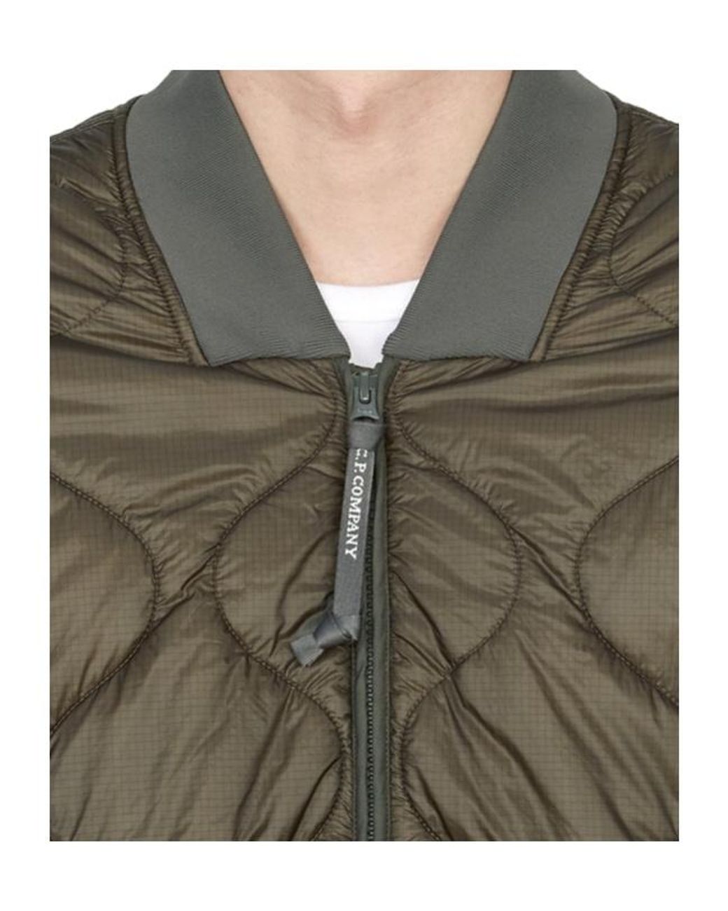 C P Company Green Liner Padded Bomber Jacket for men
