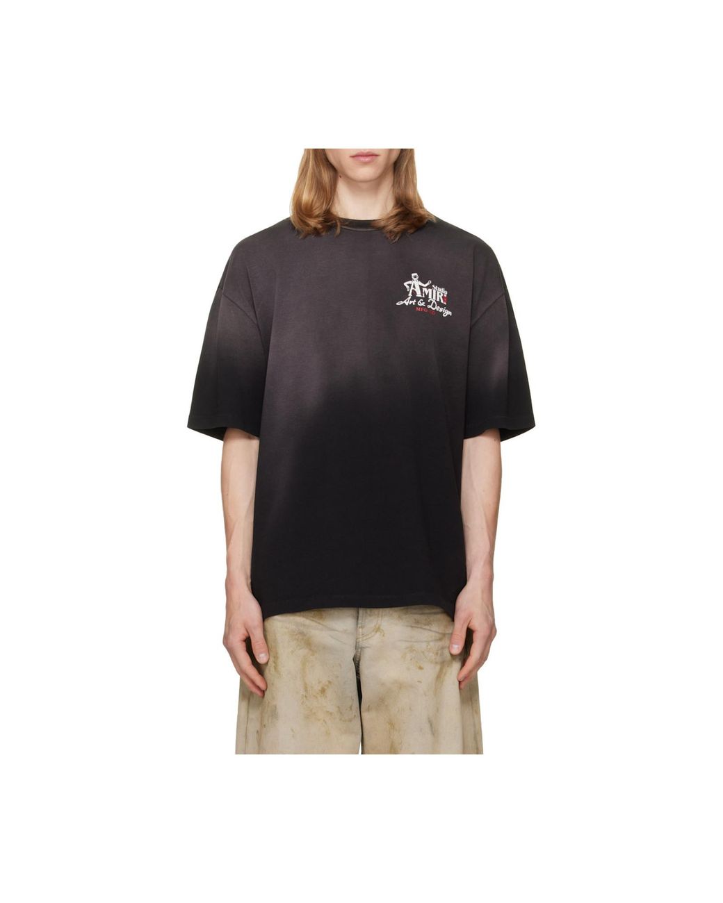 Amiri Black Studio Oversized Logo T-Shirt for men