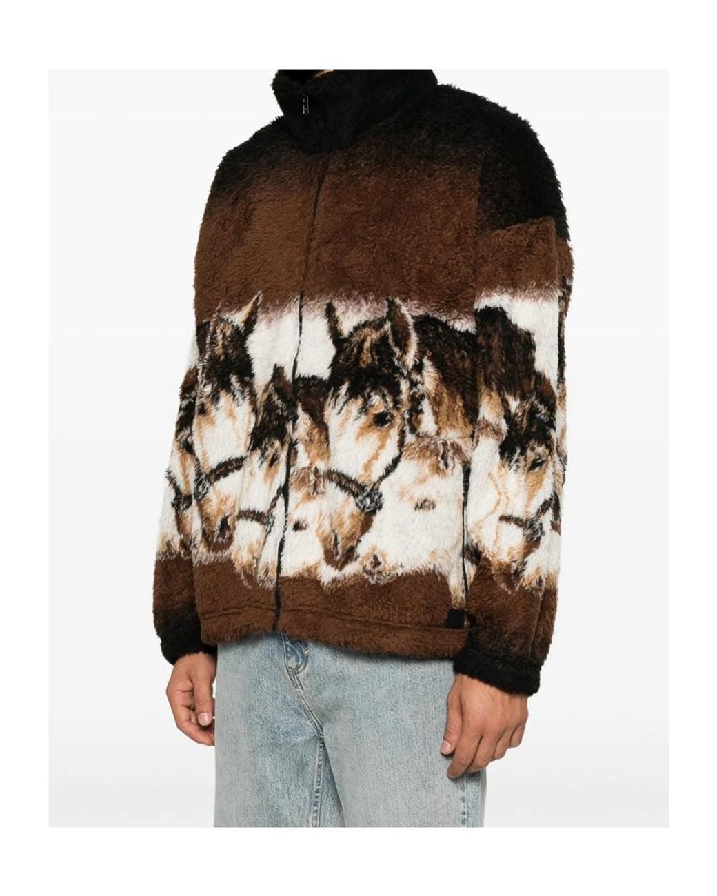 MM6 by Maison Margiela Black Horse Print Cardigan for men