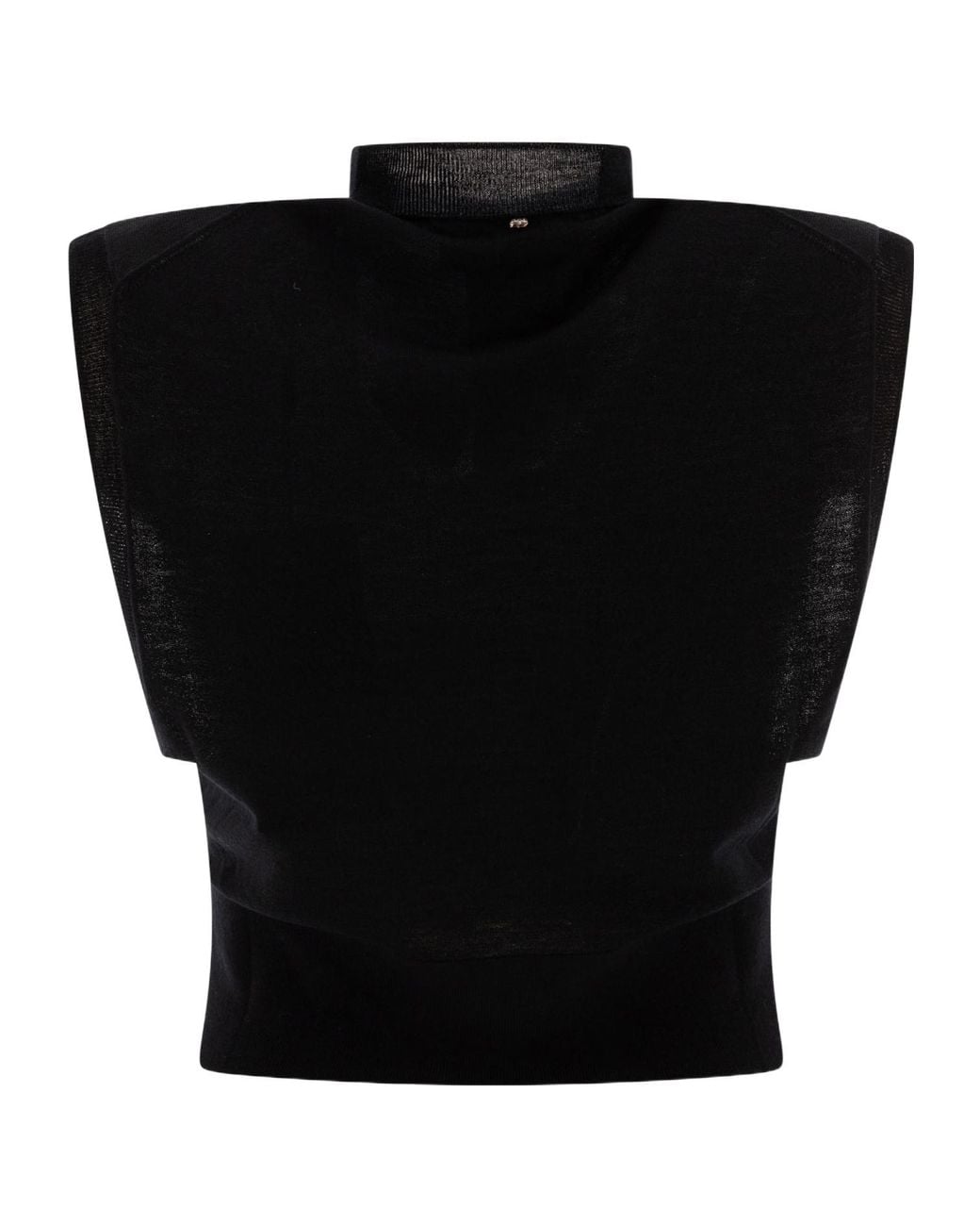 Sportmax Black Quatto Mock Neck Sleeveless Top