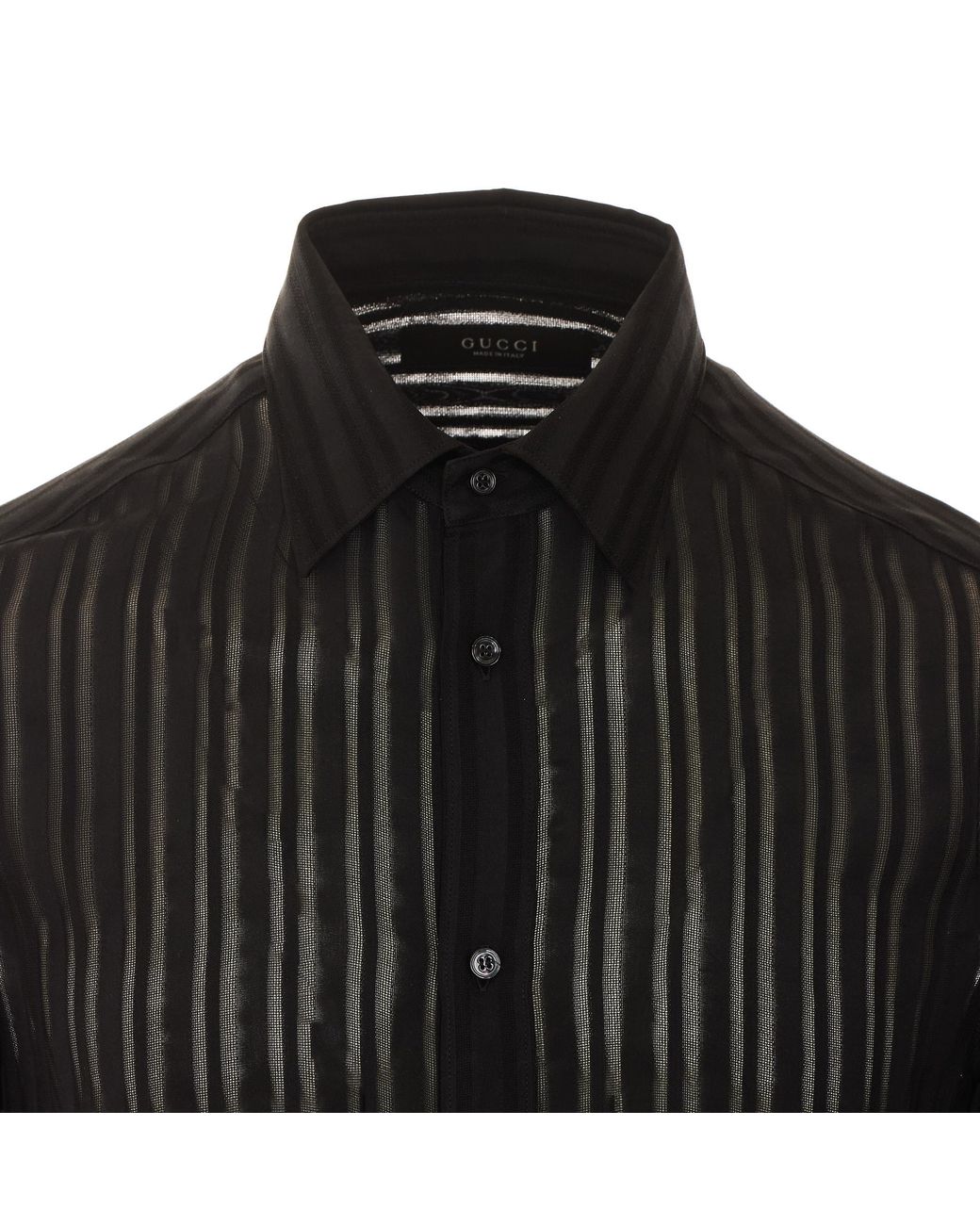 Gucci Black Striped Gauze Shirt for men