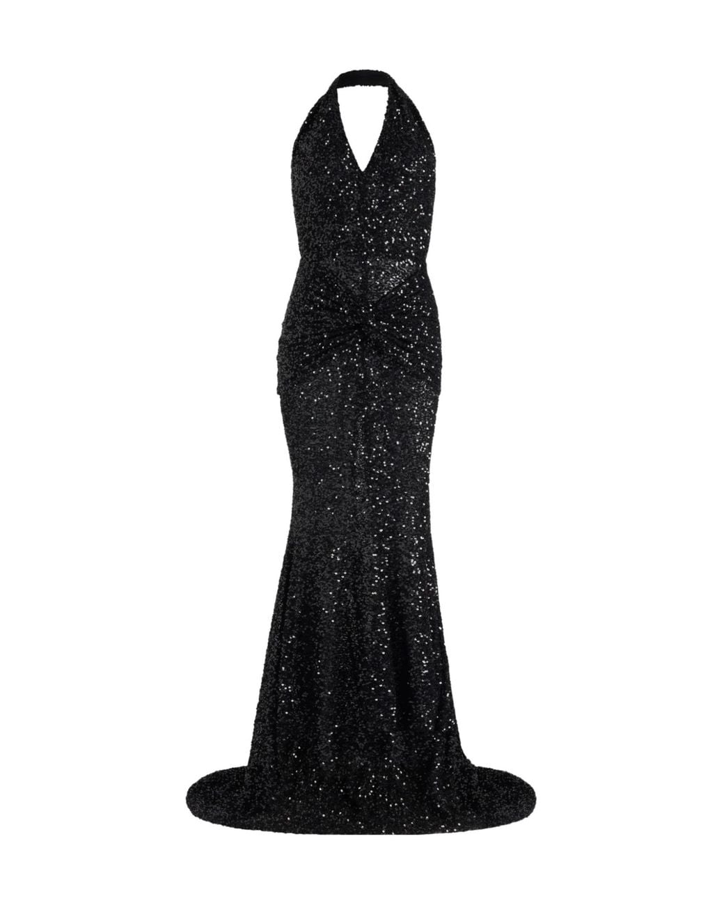 Patou Black Sequinned Halterneck Maxi Dress