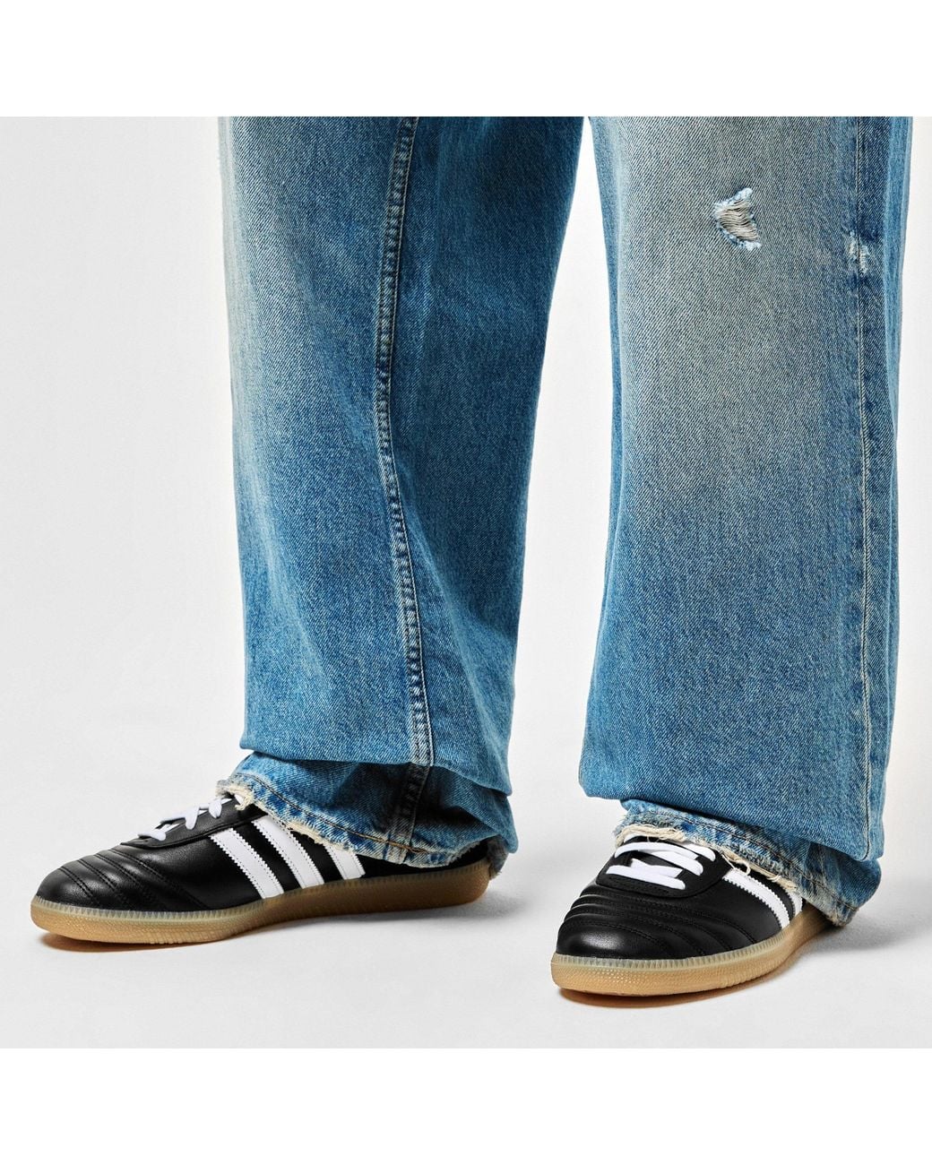 Adidas Originals Black Leather Sneakers for men