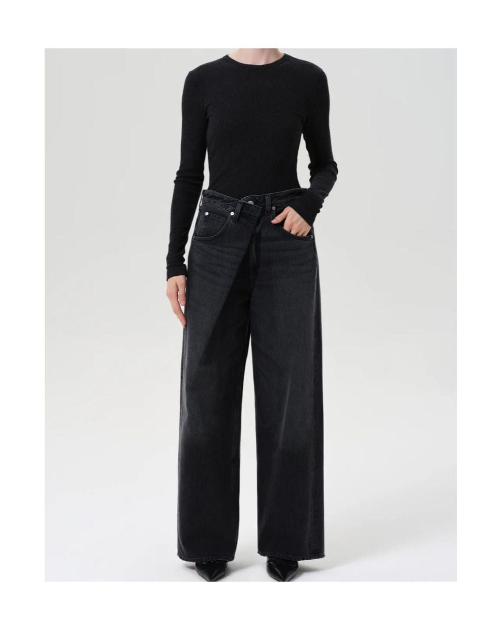 Agolde Black Vana Wide-Leg Jeans