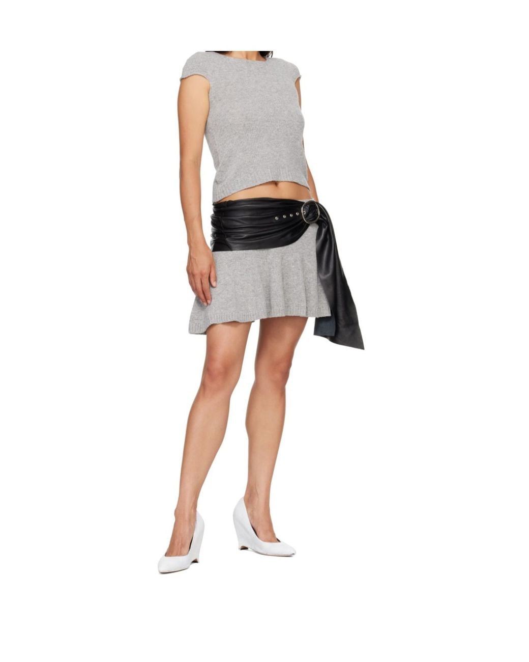 GIMAGUAS Gray Elastic-Waist Skirt