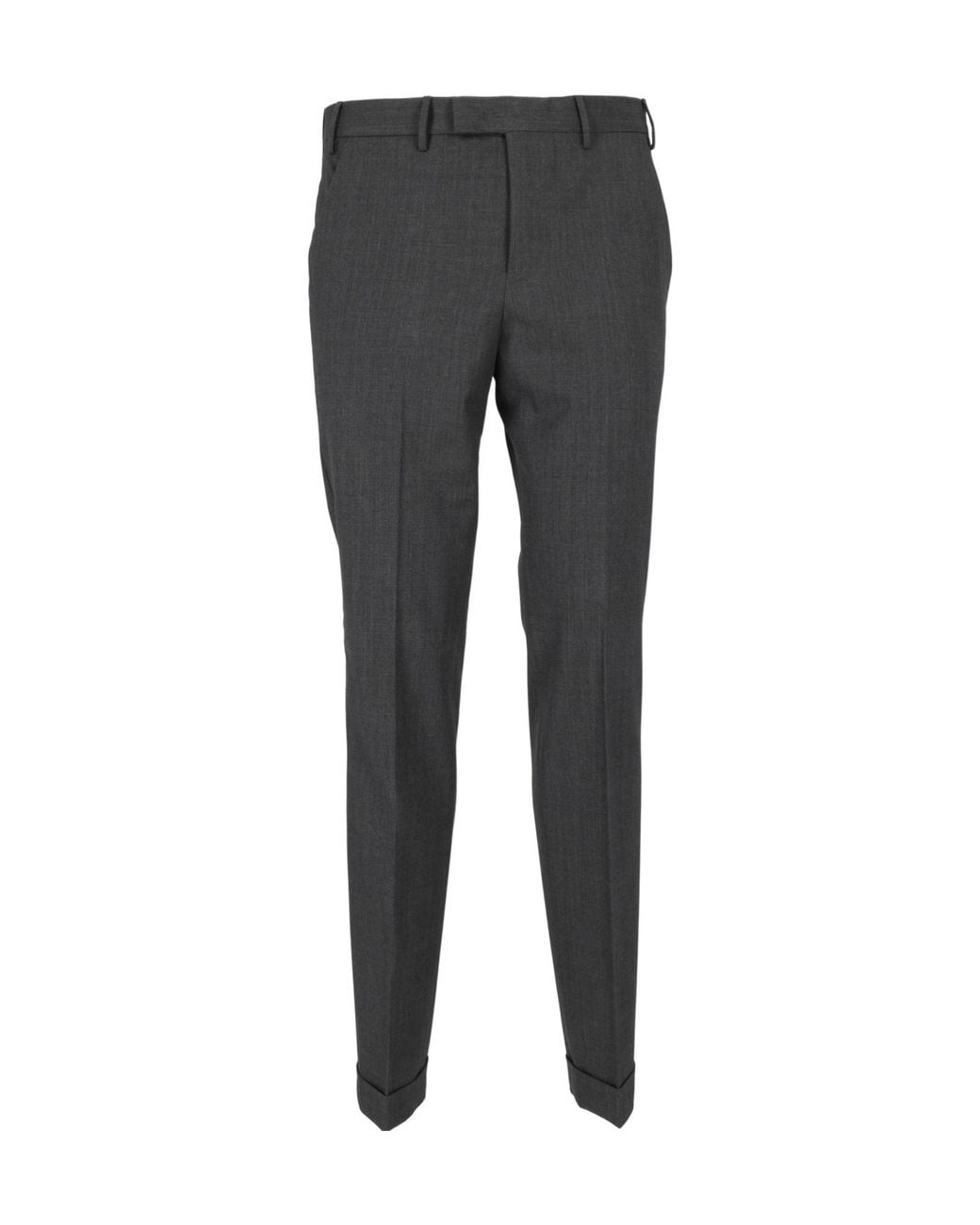 PT01 Gray Casual Trousers With Belt Loops for men
