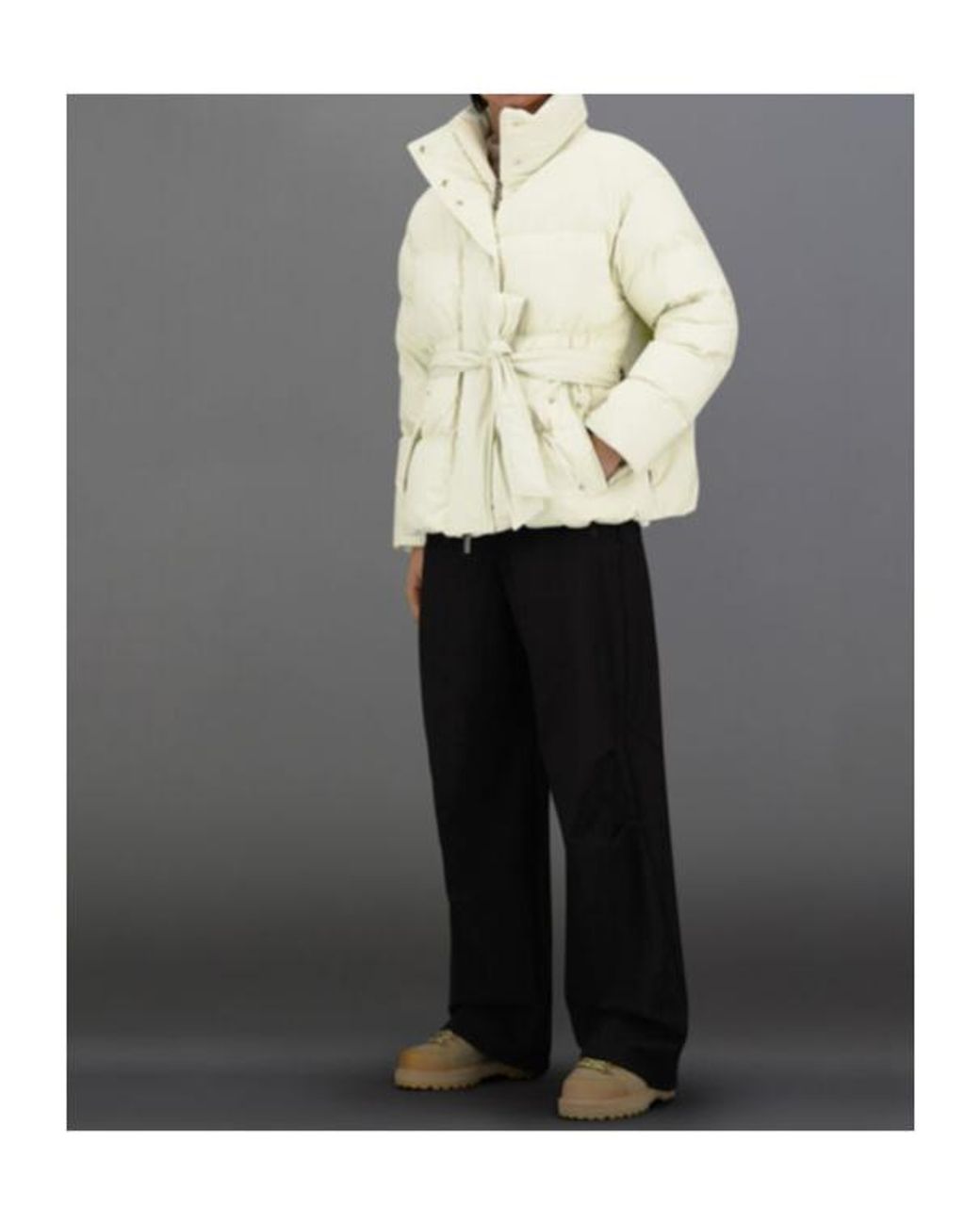 Herno White Laminar Belted Puffer Jacket