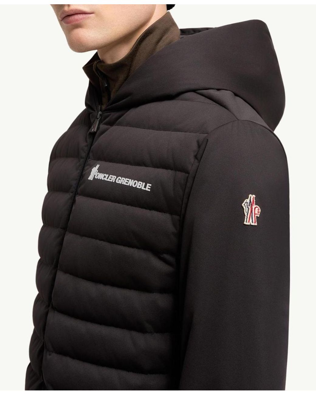 Moncler Black Padded Zip-Up Sweatshirt for men