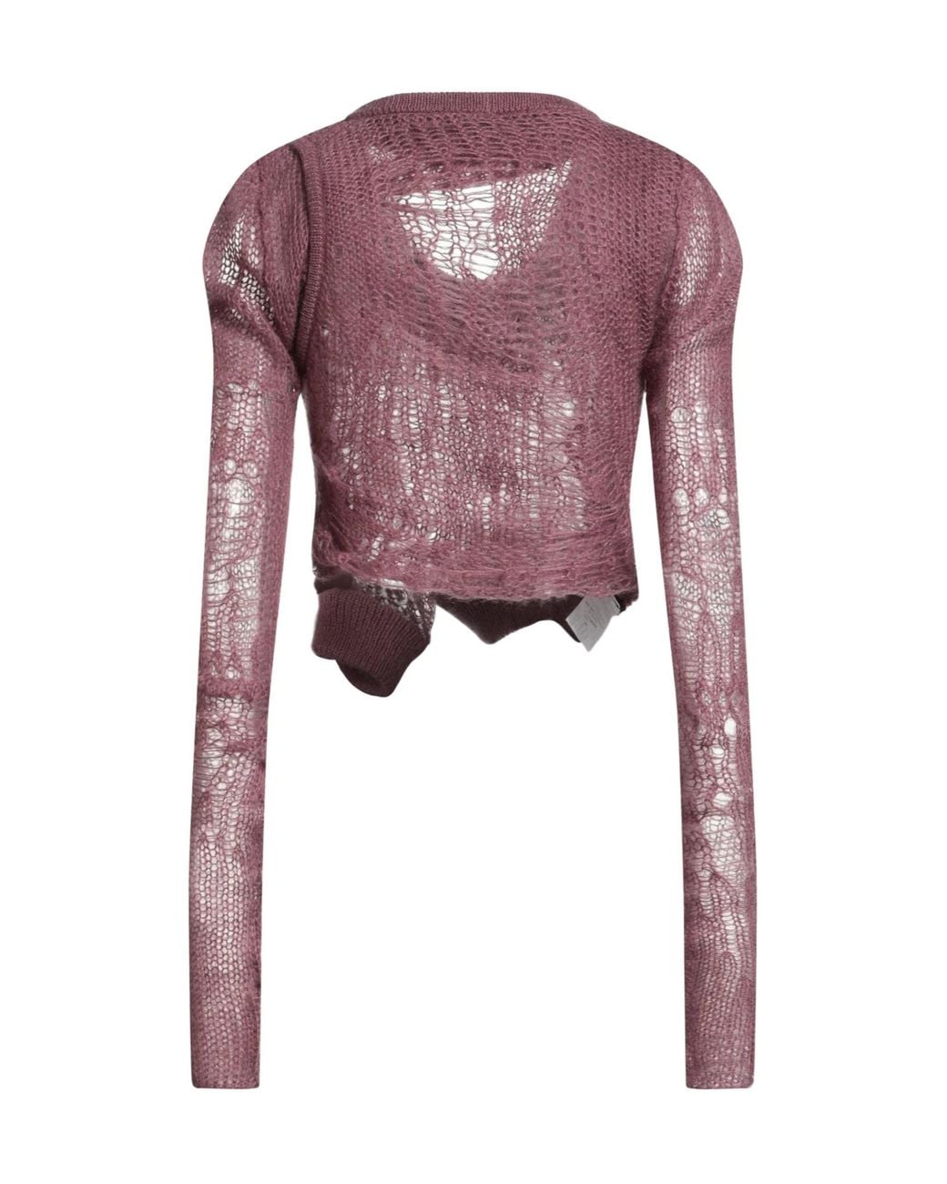 Rick Owens Purple Openwork Mesh Knit Top