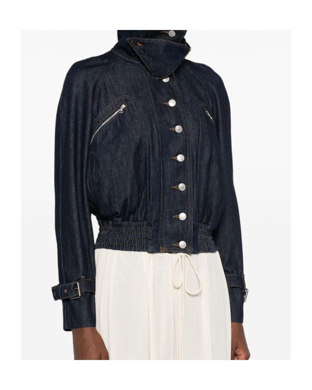 Dries Van Noten Blue Long-Sleeve Denim Jacket