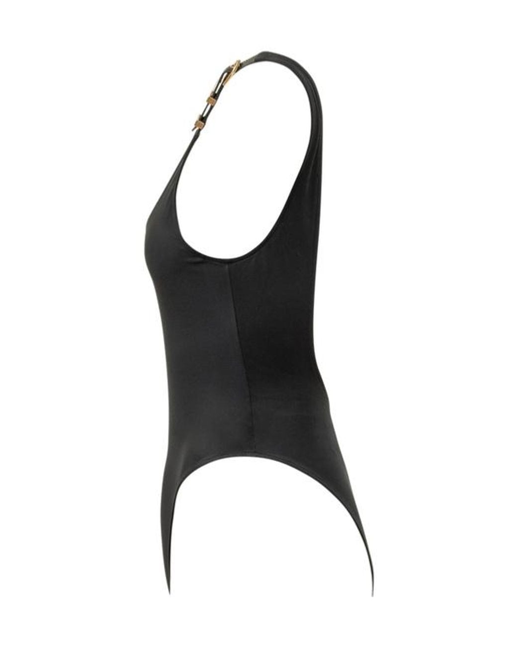 Versace Black Silk-Feel One-Piece Swimsuit With Stretch Comfort