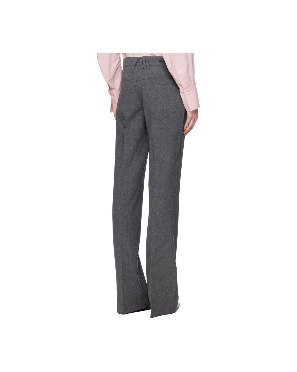 The Attico Gray The Pressed Creased Trousers
