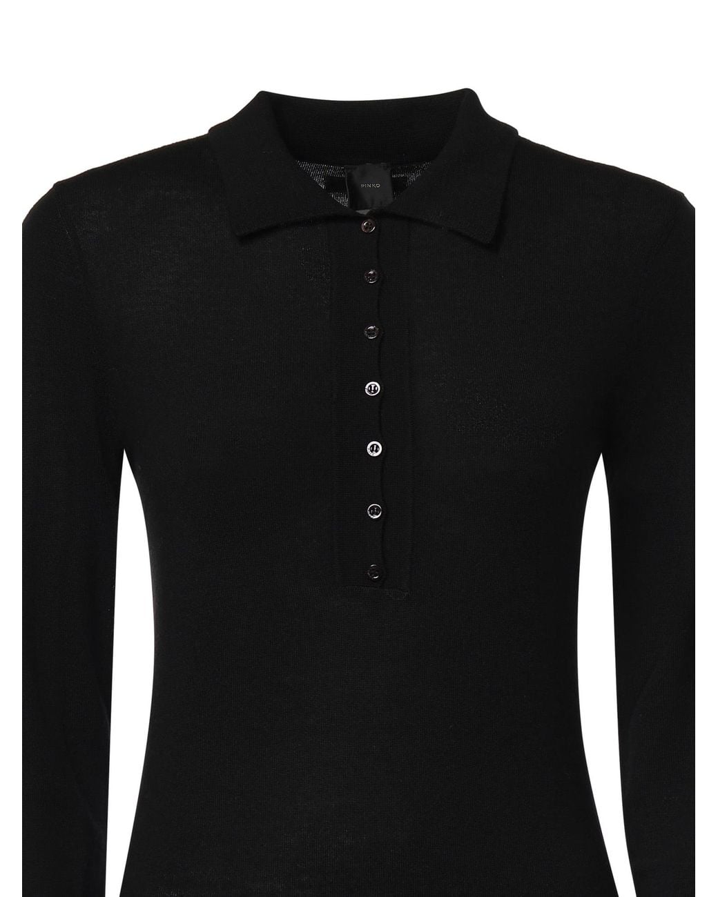 Pinko Black Long-Sleeve Buttoned Bodysuit