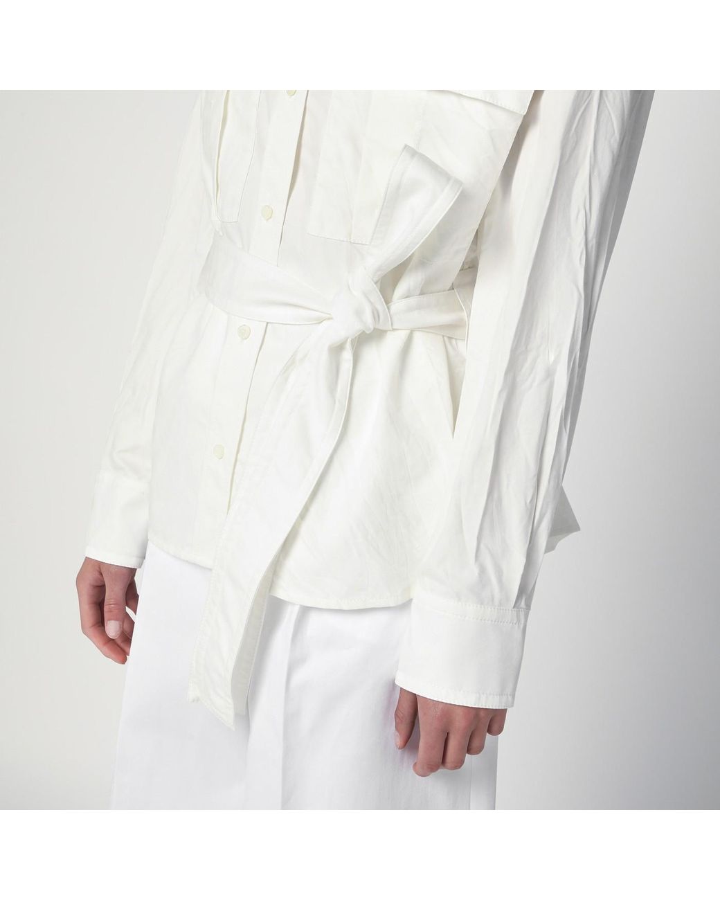 Ferragamo White Belted Shirt