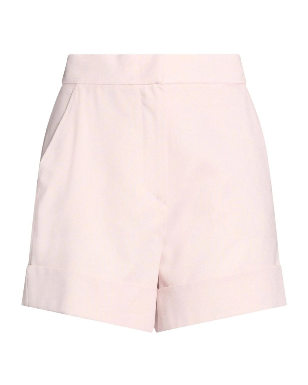 Max Mara Pink Solid Wool Shorts