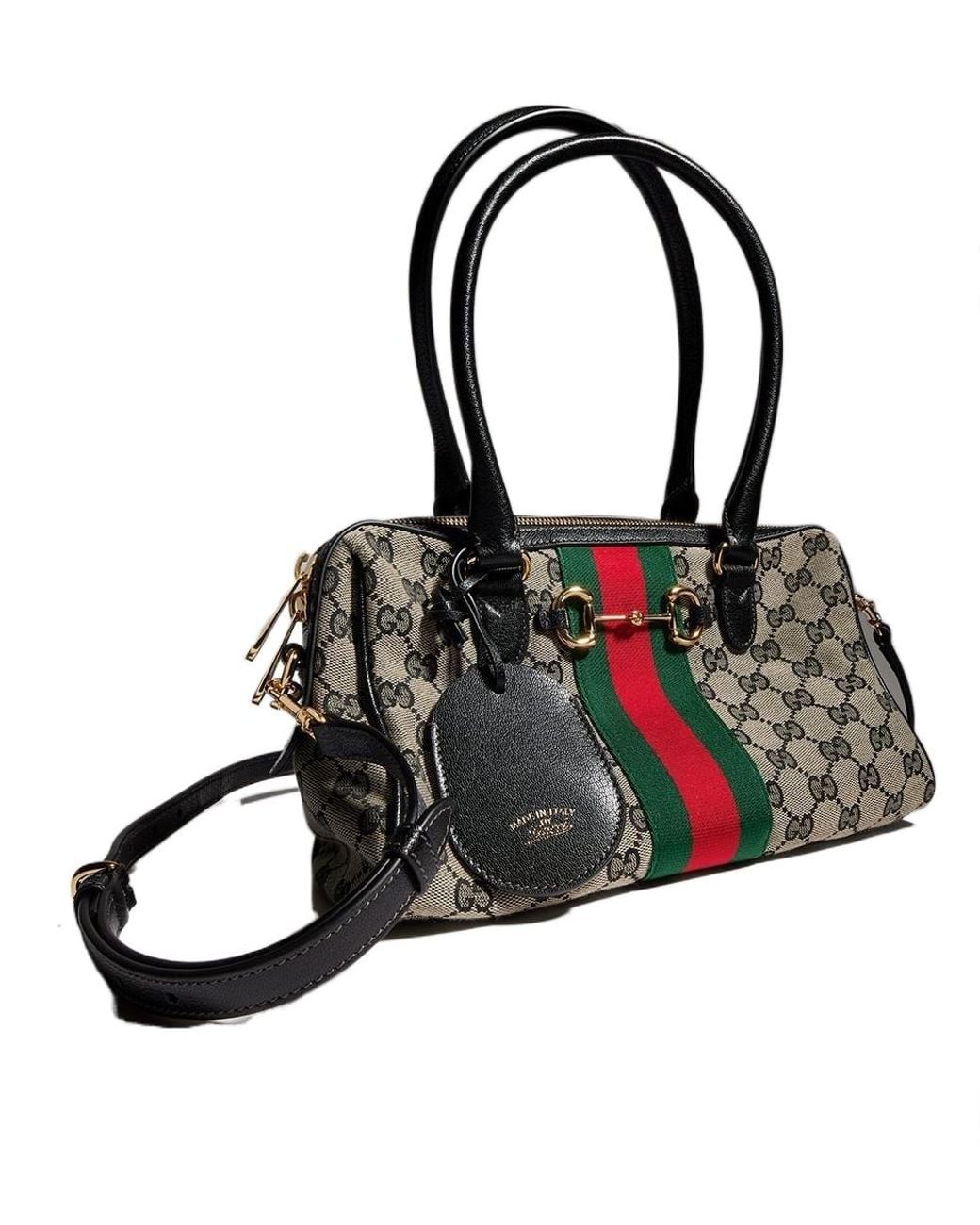 Gucci Black Borsetto Medium Boston Bag