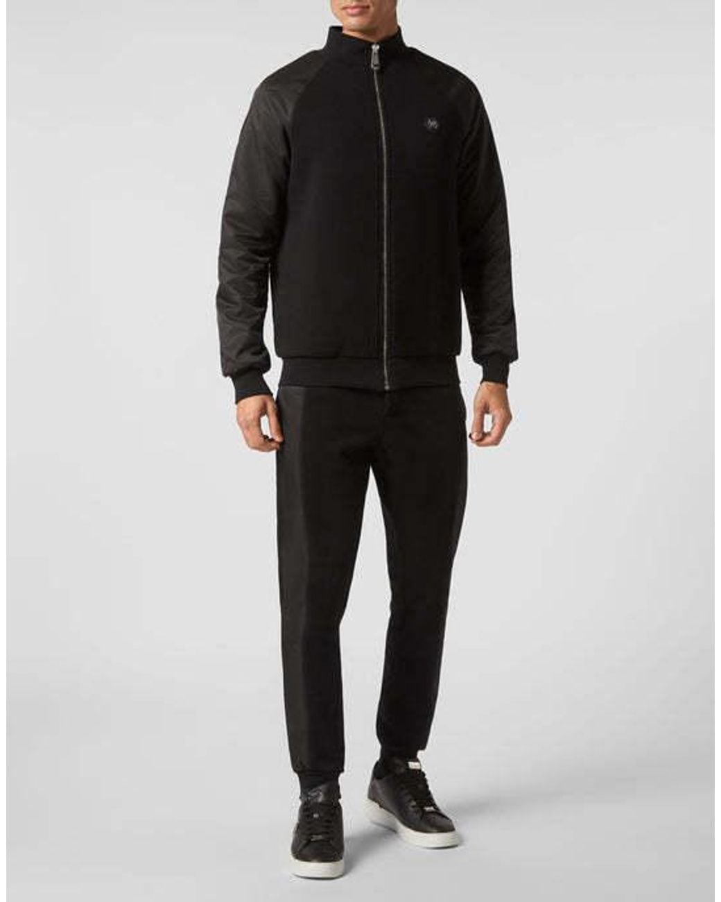 Philipp Plein Black Long-Sleeve Tracksuit And Pants Set for men