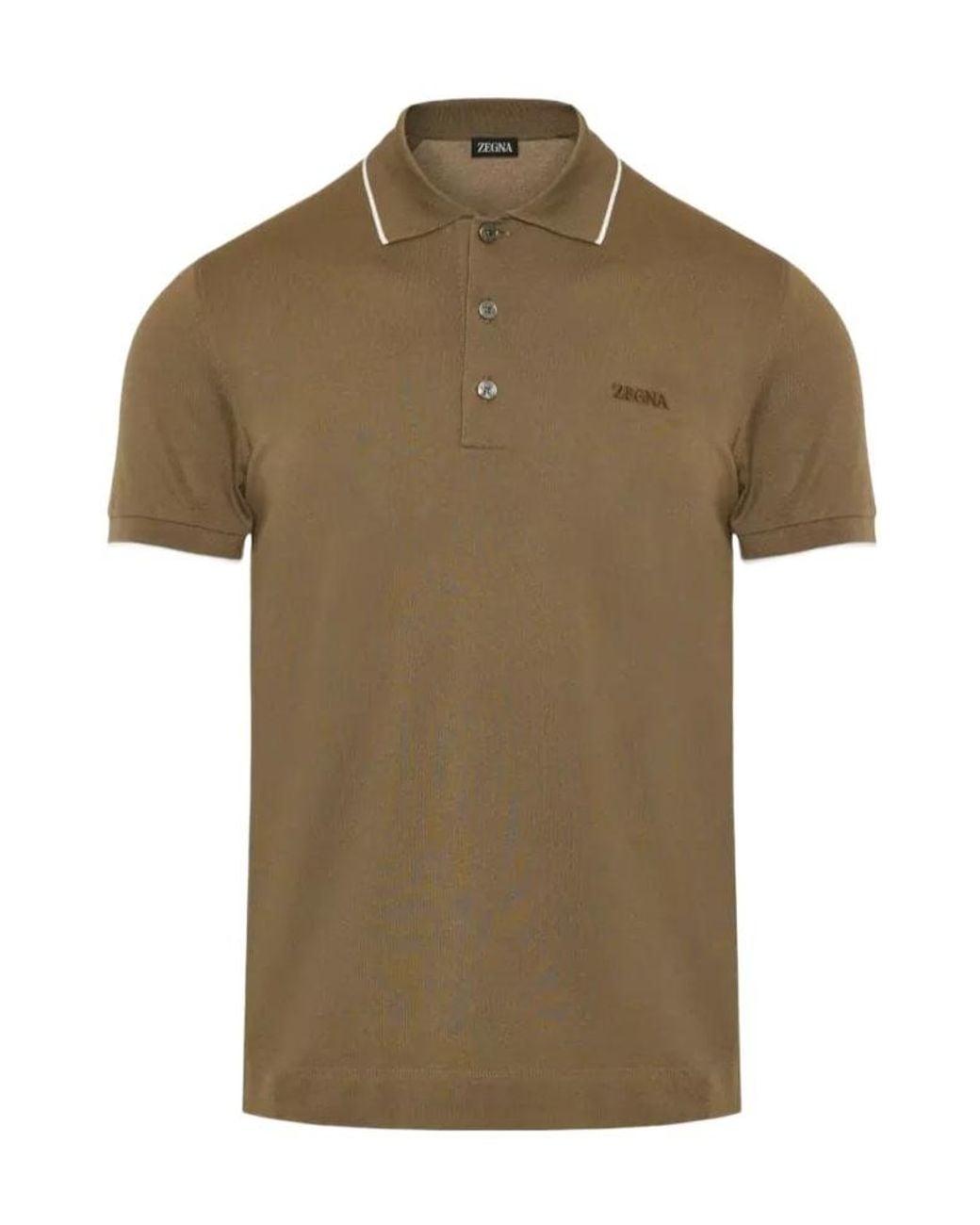 Zegna Green Short-Sleeved Polo Shirt for men