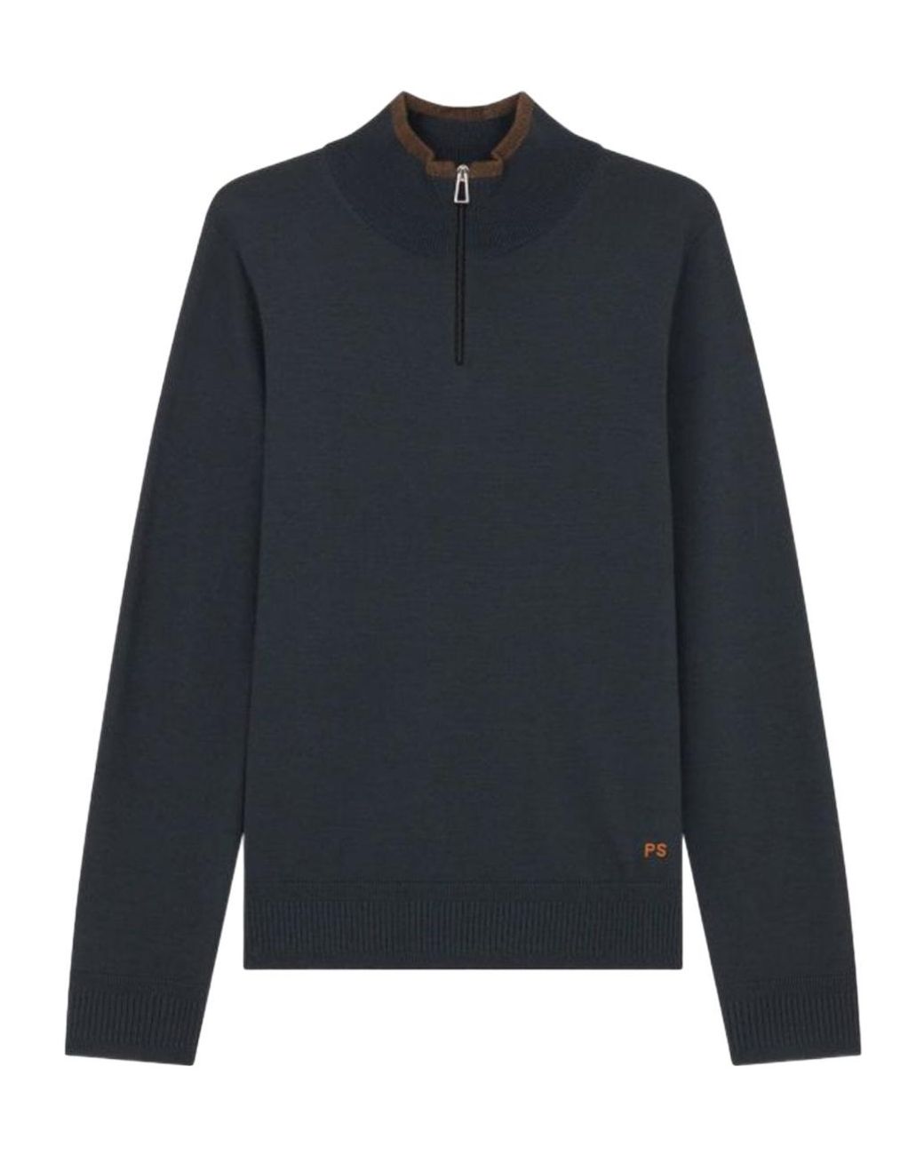 Paul Smith Blue Half-Zip Long-Sleeved Sweater for men