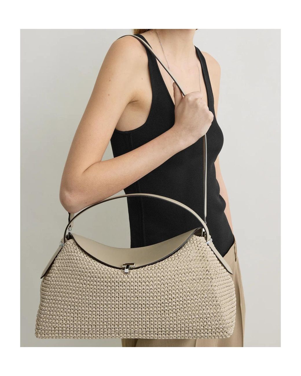 Totême  Natural Twist-Lock Fastening Leather Tote Bag