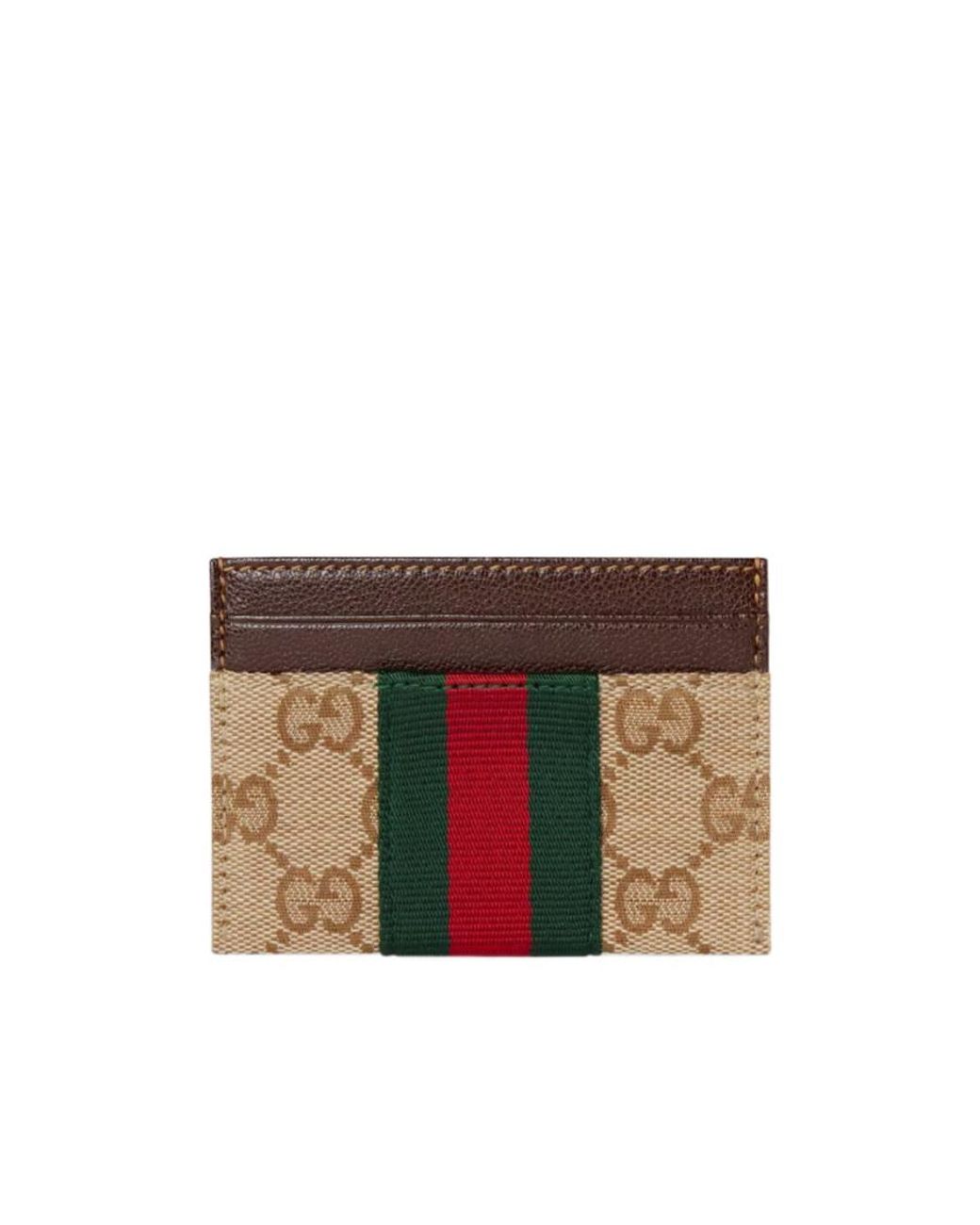 Gucci Multicolor Gg Web Card Holder Wallet for men