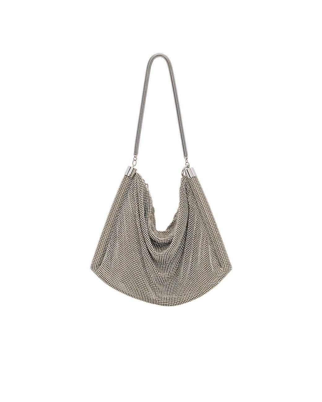 Rabanne Gray Metallic Clutch Bag