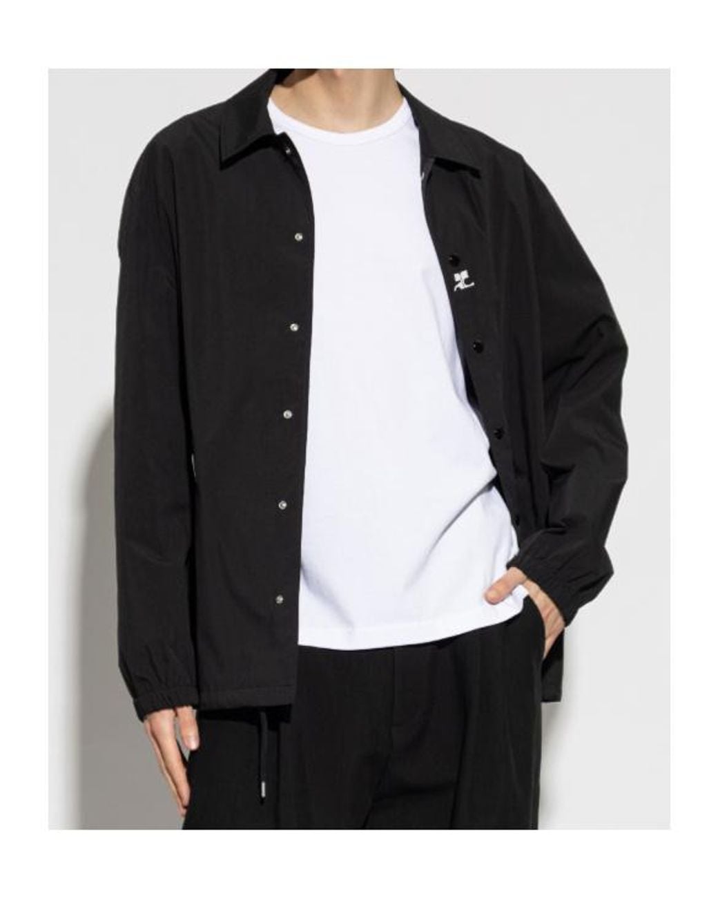 Courreges Black Shirt-Style Casual Jacket for men