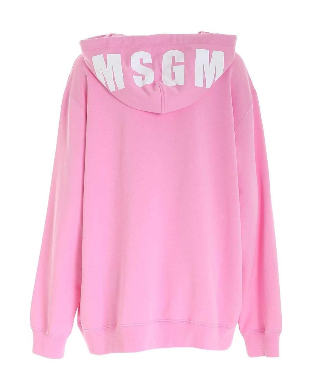 MSGM Pink Oversized Cotton Hoodie