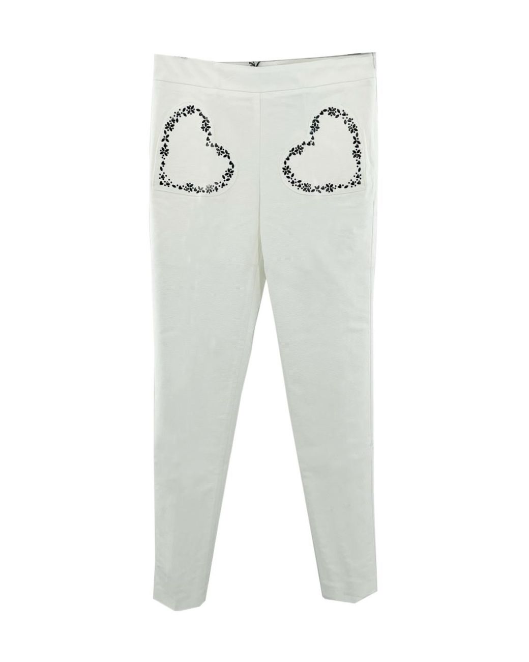 Moschino White Heart-Shaped Bag Casual Pants