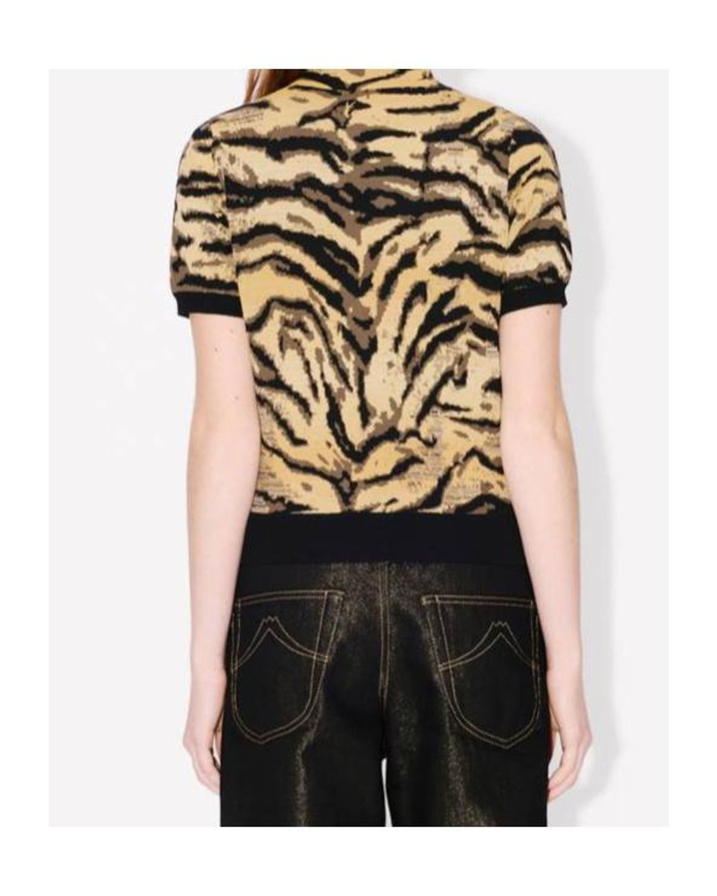 KENZO Metallic Mock Neck Top