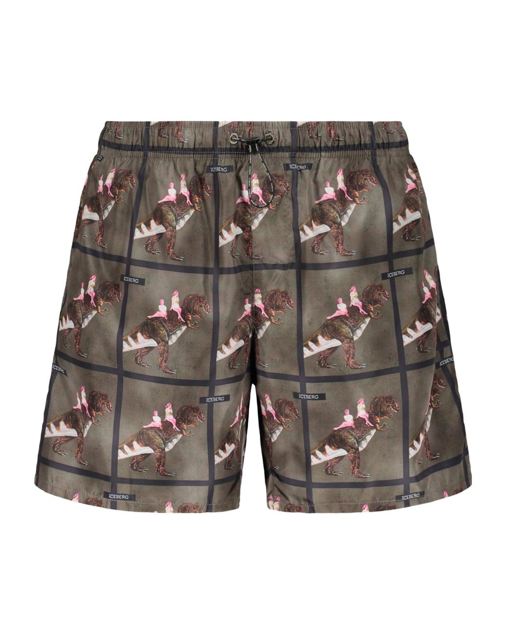 Iceberg Gray Graphic Print Swim Shorts for men