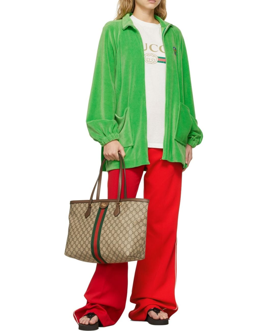 Gucci Brown Ophidia Gg Medium Tote Bag