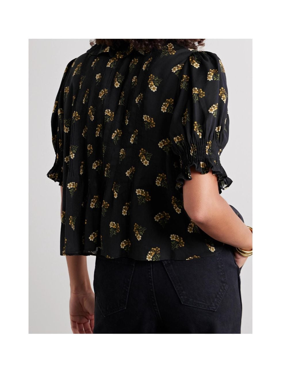 Doen Black Ruffled Top