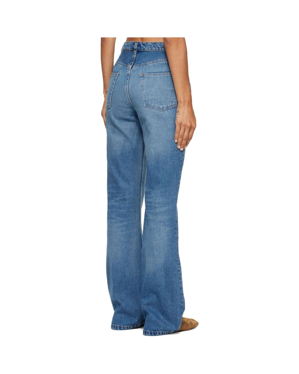 A.P.C. Blue Romy High Rise Flared Jeans