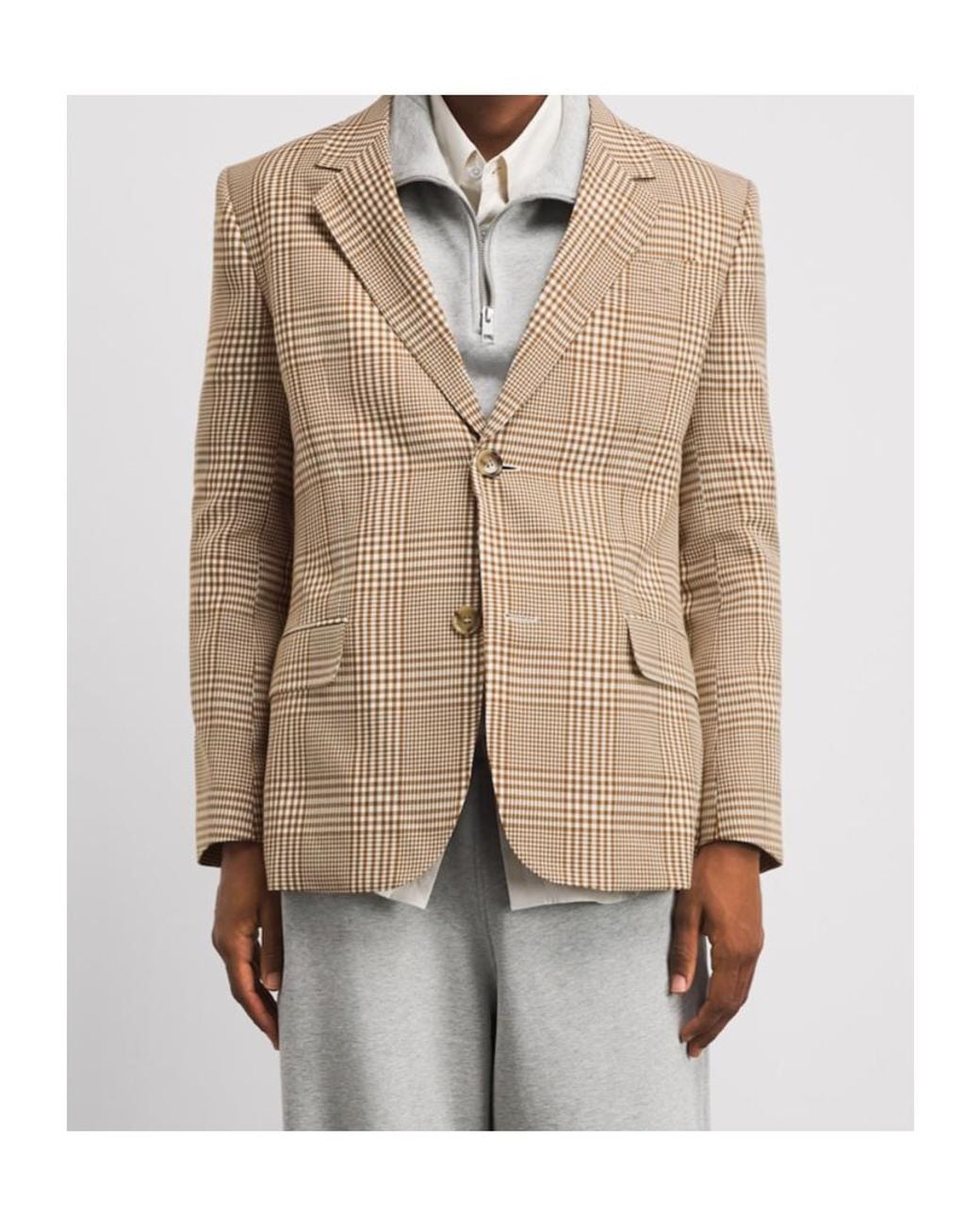AMI Natural Ami Checked Single-Breasted Blazer for men