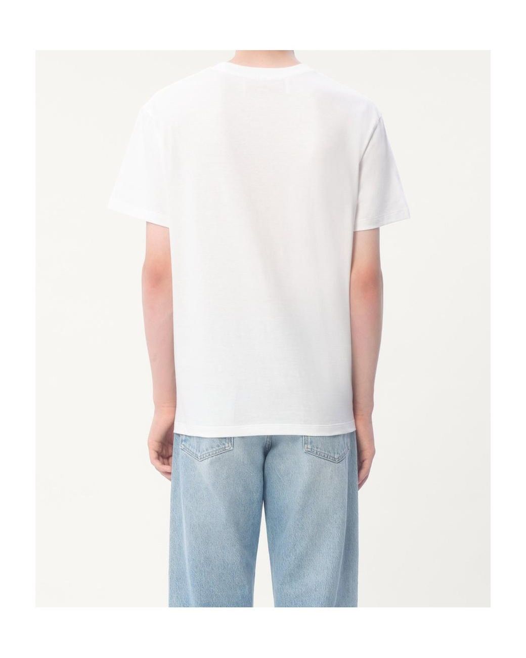 Valentino White Vlogo Embroidered Crewneck T-Shirt for men