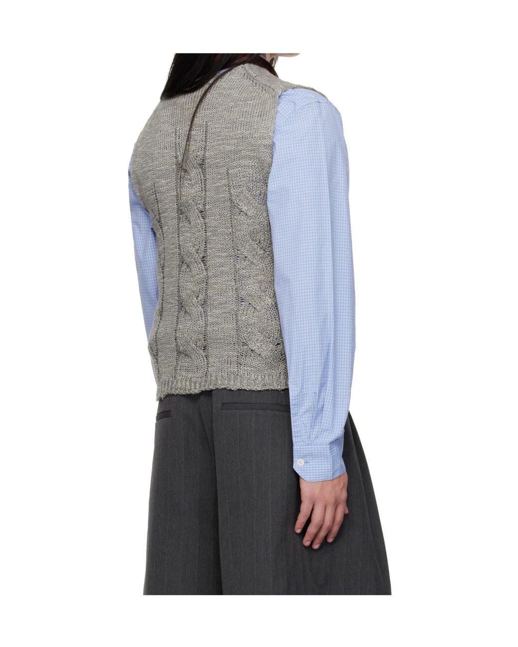 Our Legacy Gray Link V-Neck Knitted Vest for men