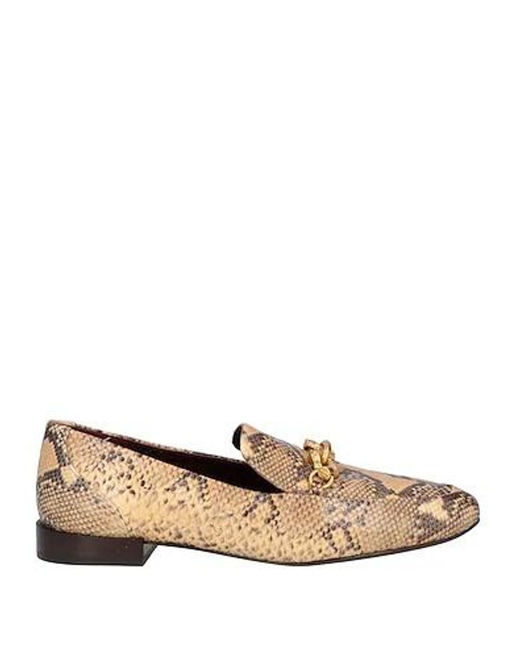Tory Burch Natural Faux Snakeskin Loafers