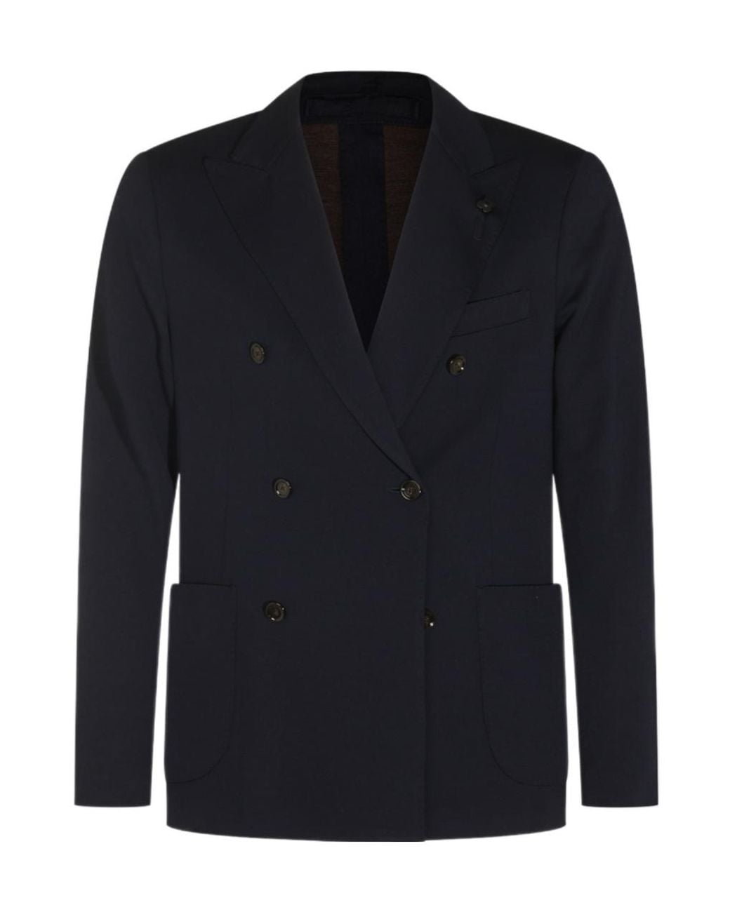 Lardini Blue Double-Breasted Blazer for men