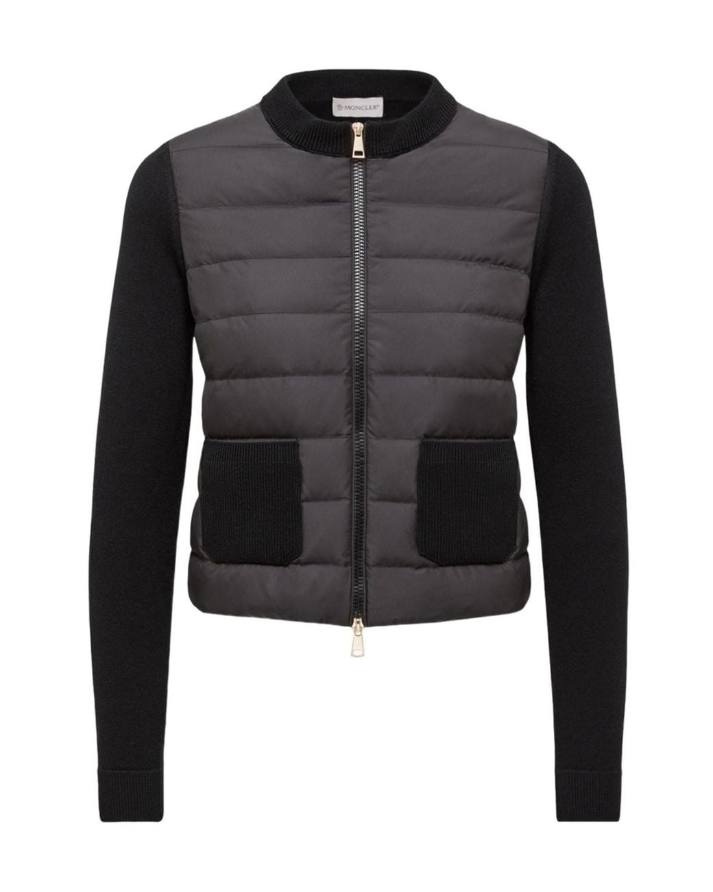 Moncler Black Padded Zip-Up Cardigan