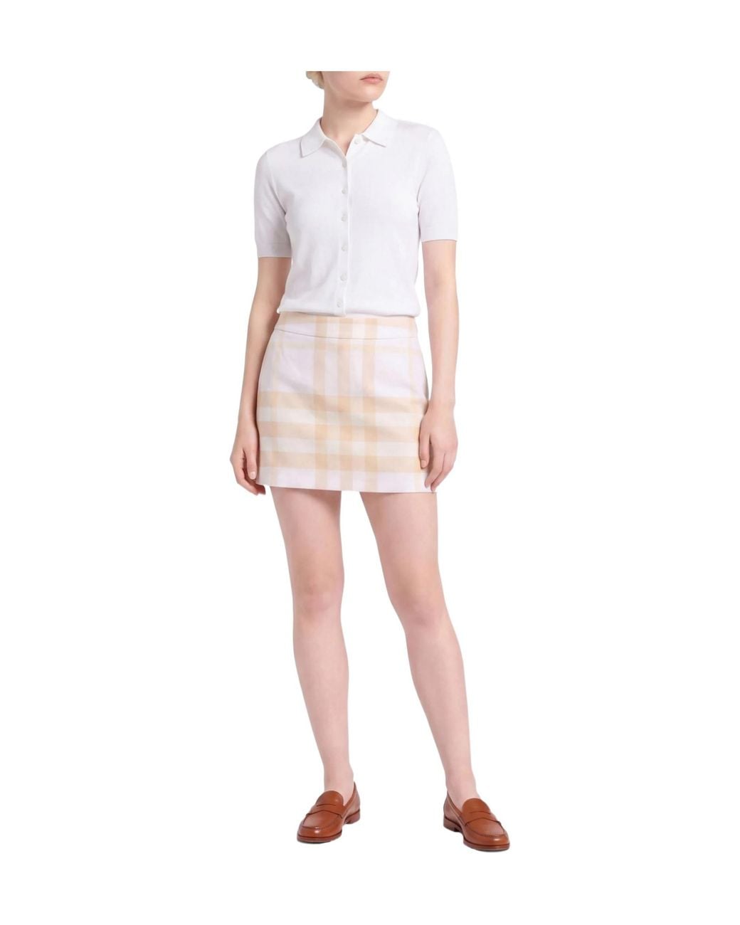 Burberry Natural Ivory Mini Skirt Cotton
