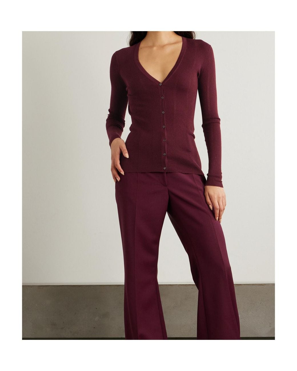 Gabriela Hearst Purple Long-Sleeved Cardigan