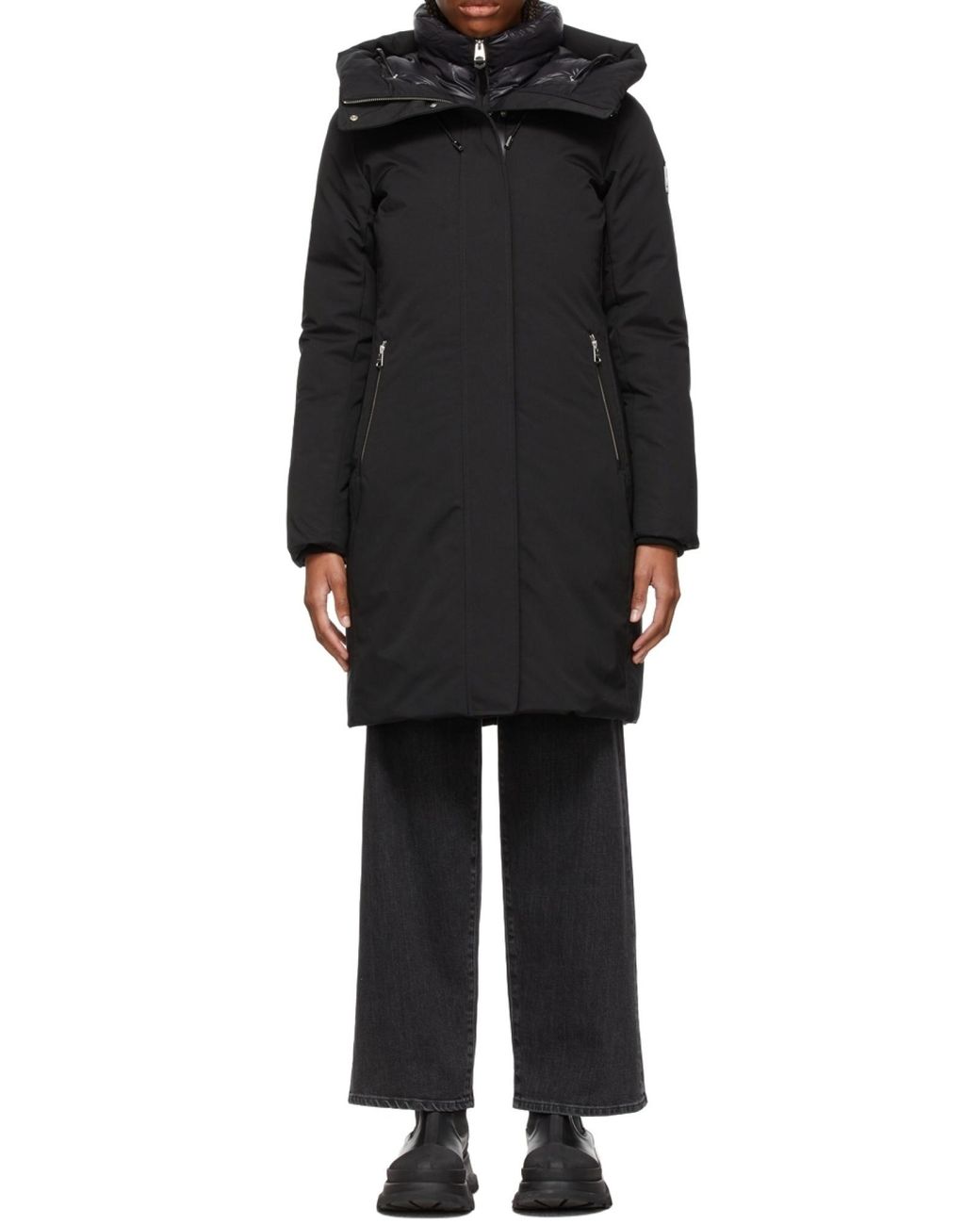Mackage Black Padded Down Hooded Coat