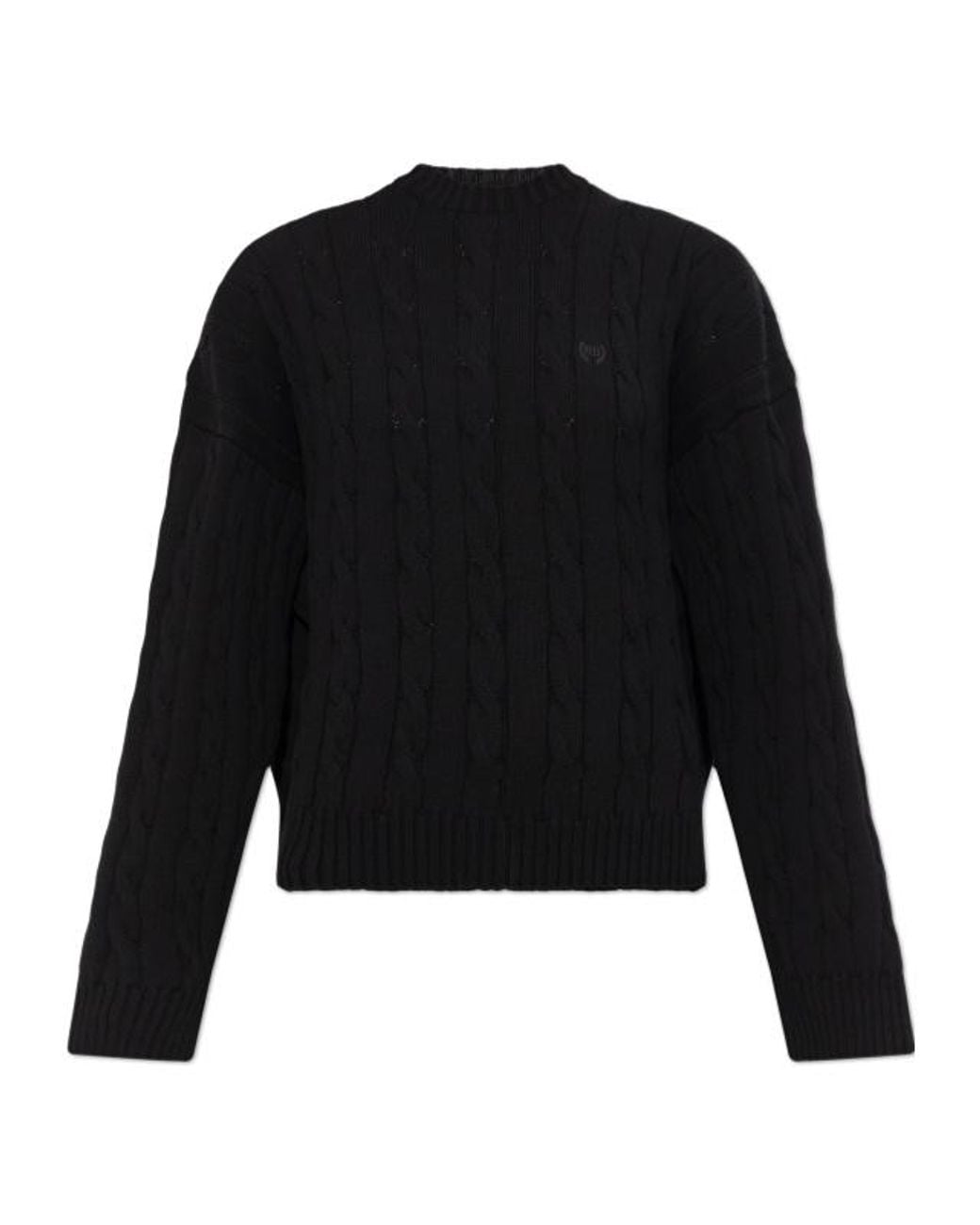 Balenciaga Black Logo Embroidered Knit Sweater
